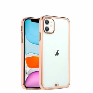 Rose Gold Electroplated Transparent Case for Apple iphone 12