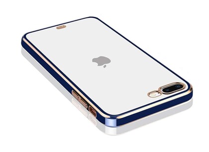 Blue Electroplated Transparent Case for Apple iphone 8 Plus