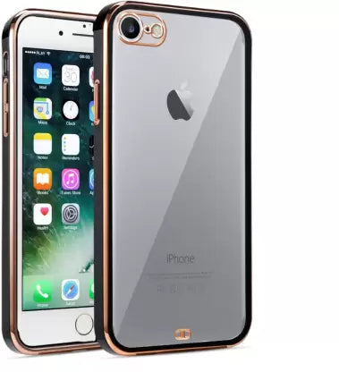 Black Electroplated Transparent Case for Apple iphone se 2