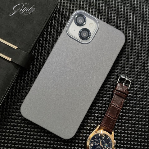 Griply Grey Leather Case for Apple Iphone 13
