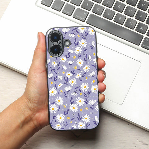 Lavender Daisies metal back case for Apple Iphone 16 Plus
