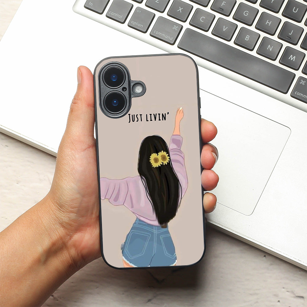 Just Livin metal back case for Apple Iphone 16