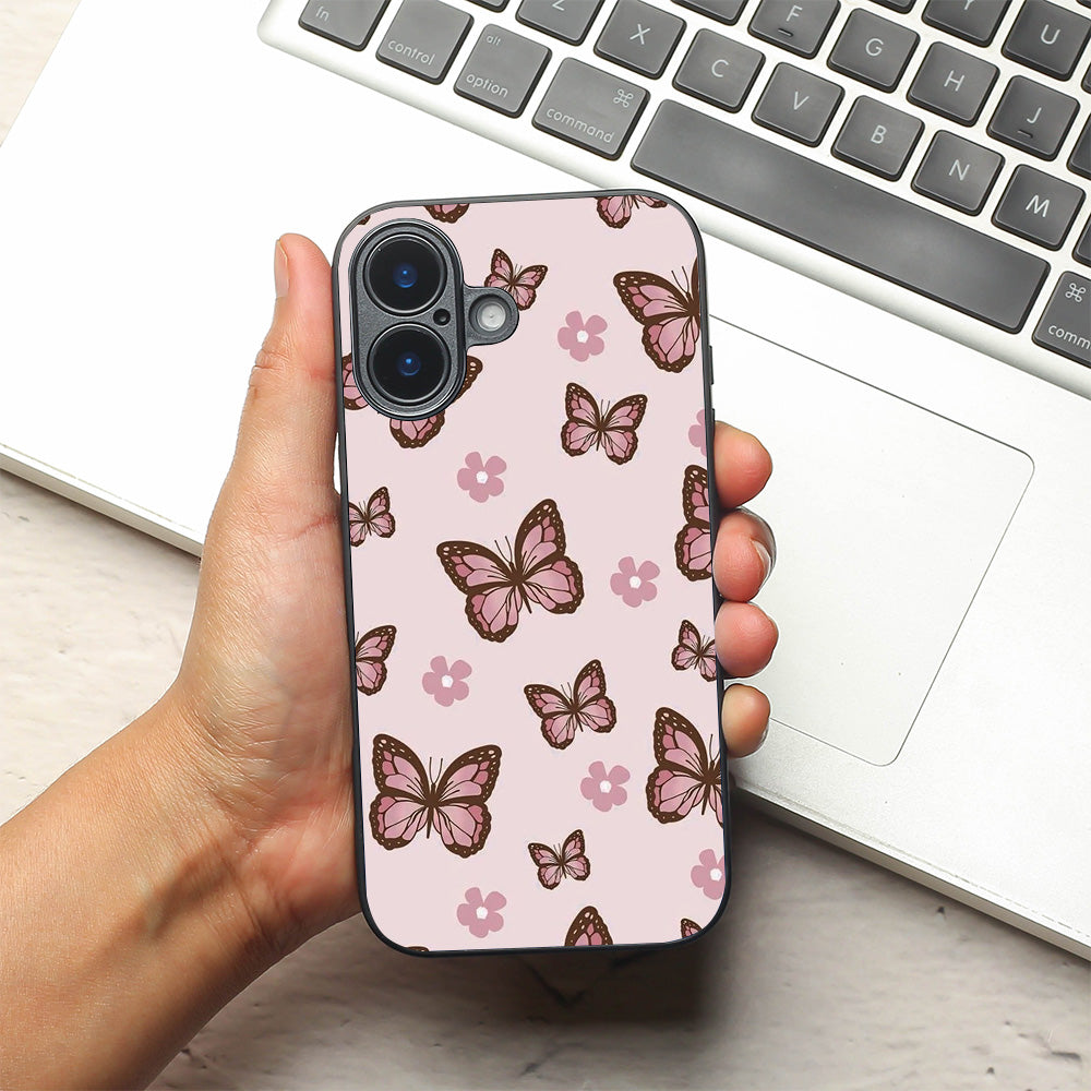 Butterfly Bloom metal back case for Apple Iphone 16