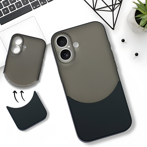 Black Detach Matte Case For Apple Iphone 16