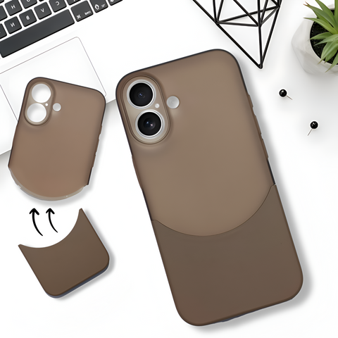 Brown Detach Matte Case For Apple Iphone 16