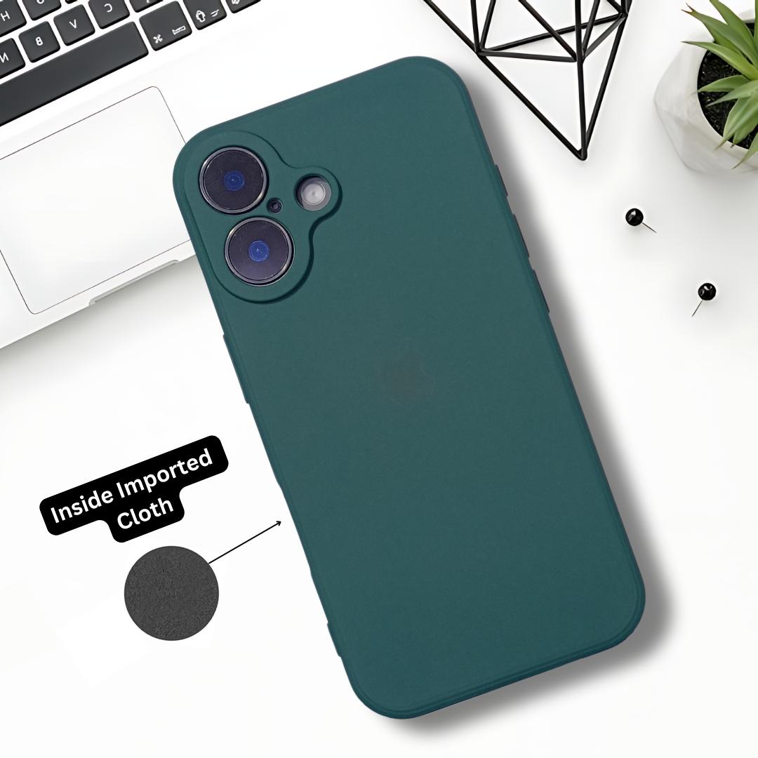 Dark Green Candy Silicone Case for Apple Iphone 16 Plus