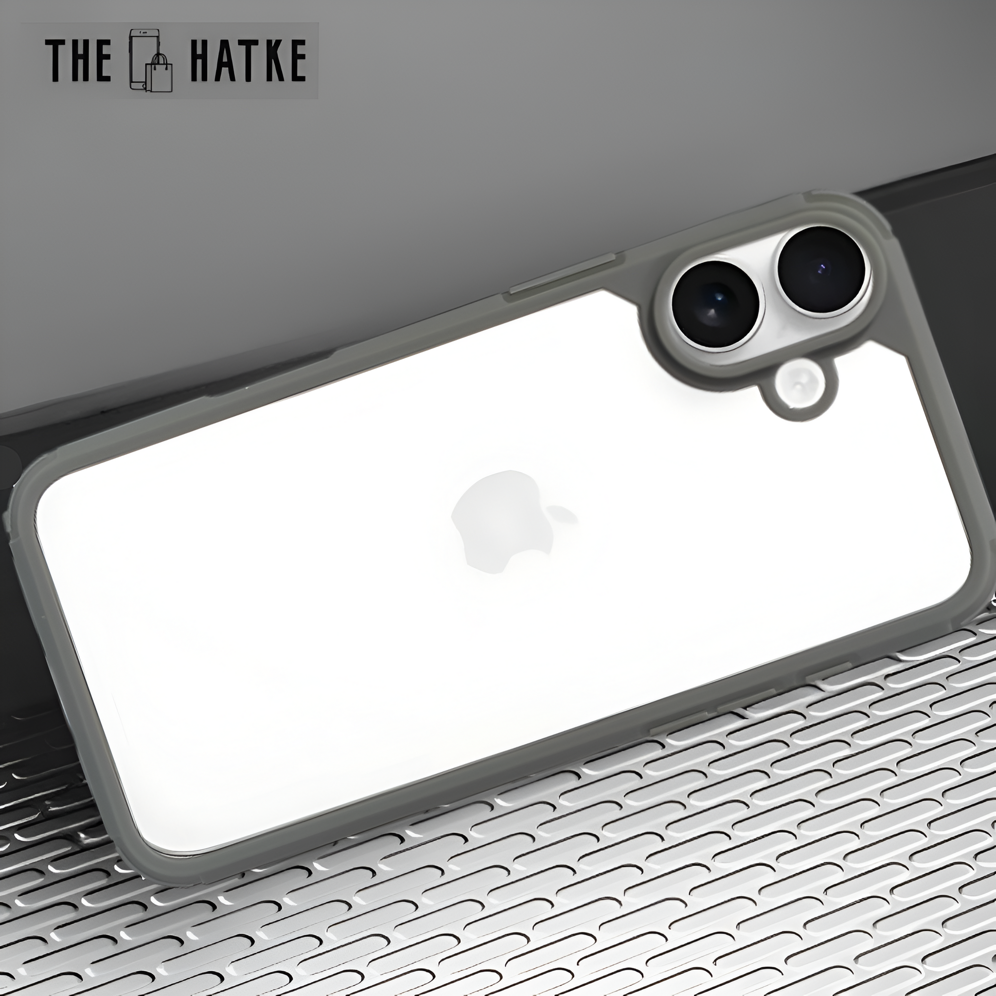 Pureview Grey Hybrid Shockproof Silicone Case for Apple Iphone 16 Plus