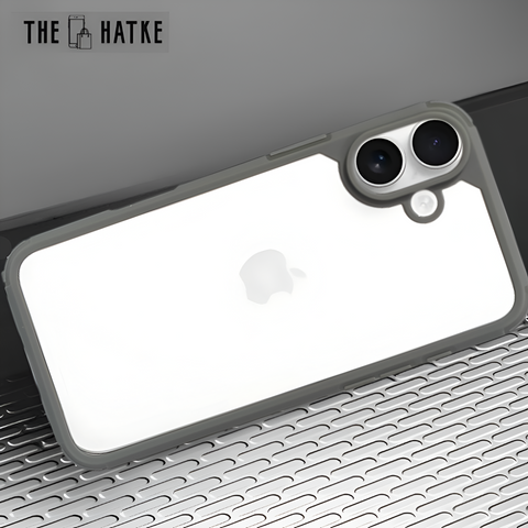 Pureview Grey Hybrid Shockproof Silicone Case for Apple Iphone 16 Plus