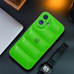 Light Green Puffon silicone case for Apple Iphone 16