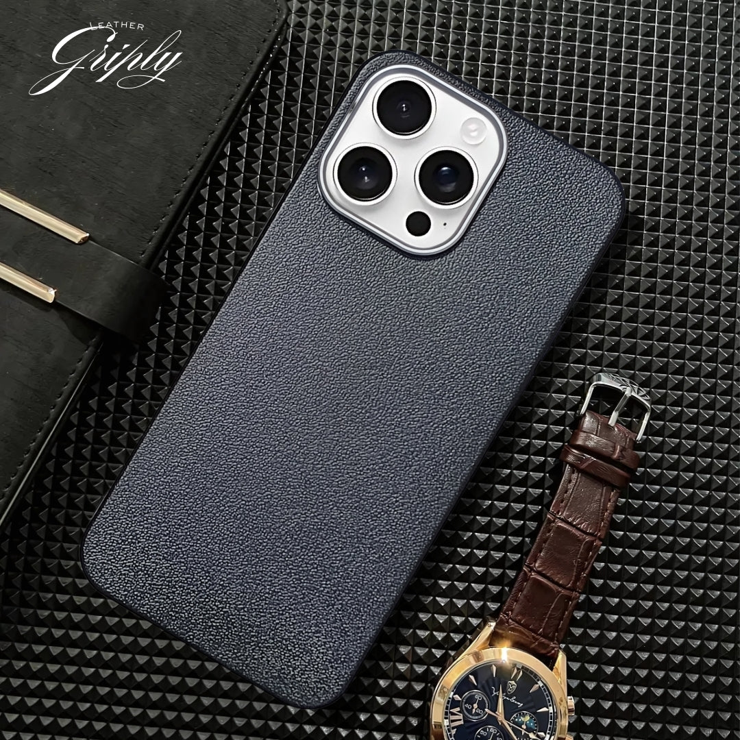 Griply Black Leather Case for Apple Iphone 16 pro Max