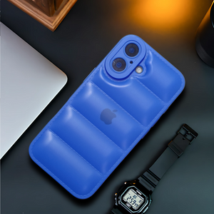 Sky Blue Puffon silicone case for Apple Iphone 16