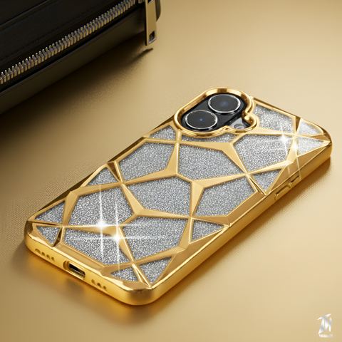 Dazzle Gold Silicone case for Apple iphone 17