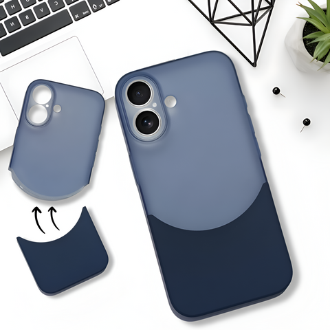 Dark Blue Detach Matte Case For Apple Iphone 16