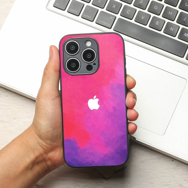 Magenta oil Paint (MB) Silicone Case for Apple Iphone 14 Pro