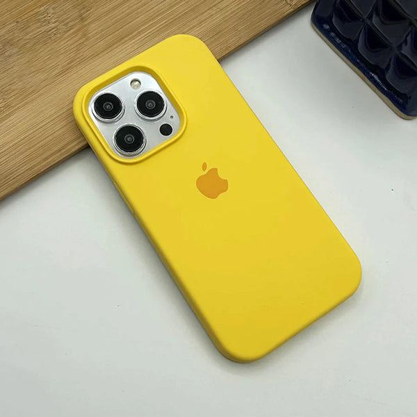 Yellow Original Silicone case for Apple iphone 15 Pro Max