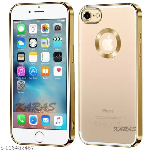 Gold 6D Chrome Logo Cut Transparent Case for Apple iphone 8