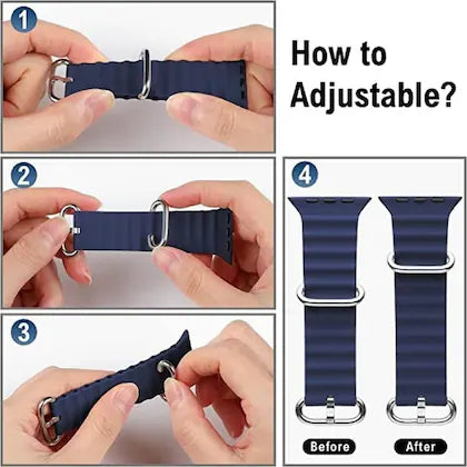 Dark Blue Ocean Loop Watch Strap For apple For Apple Watch SERIES 3 (42mm/44mm/45mm/46mm/49mm)