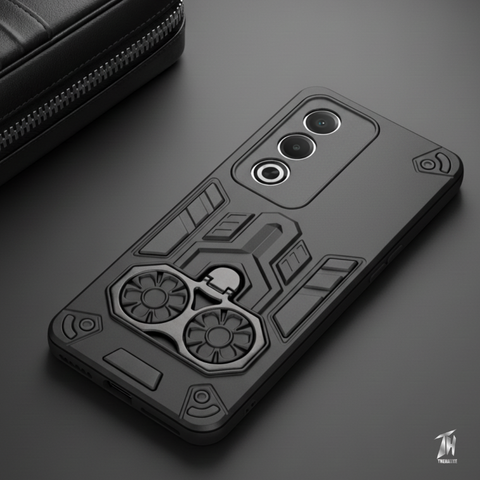 Black Cycle Armor Silicone Case for Oppo K12X