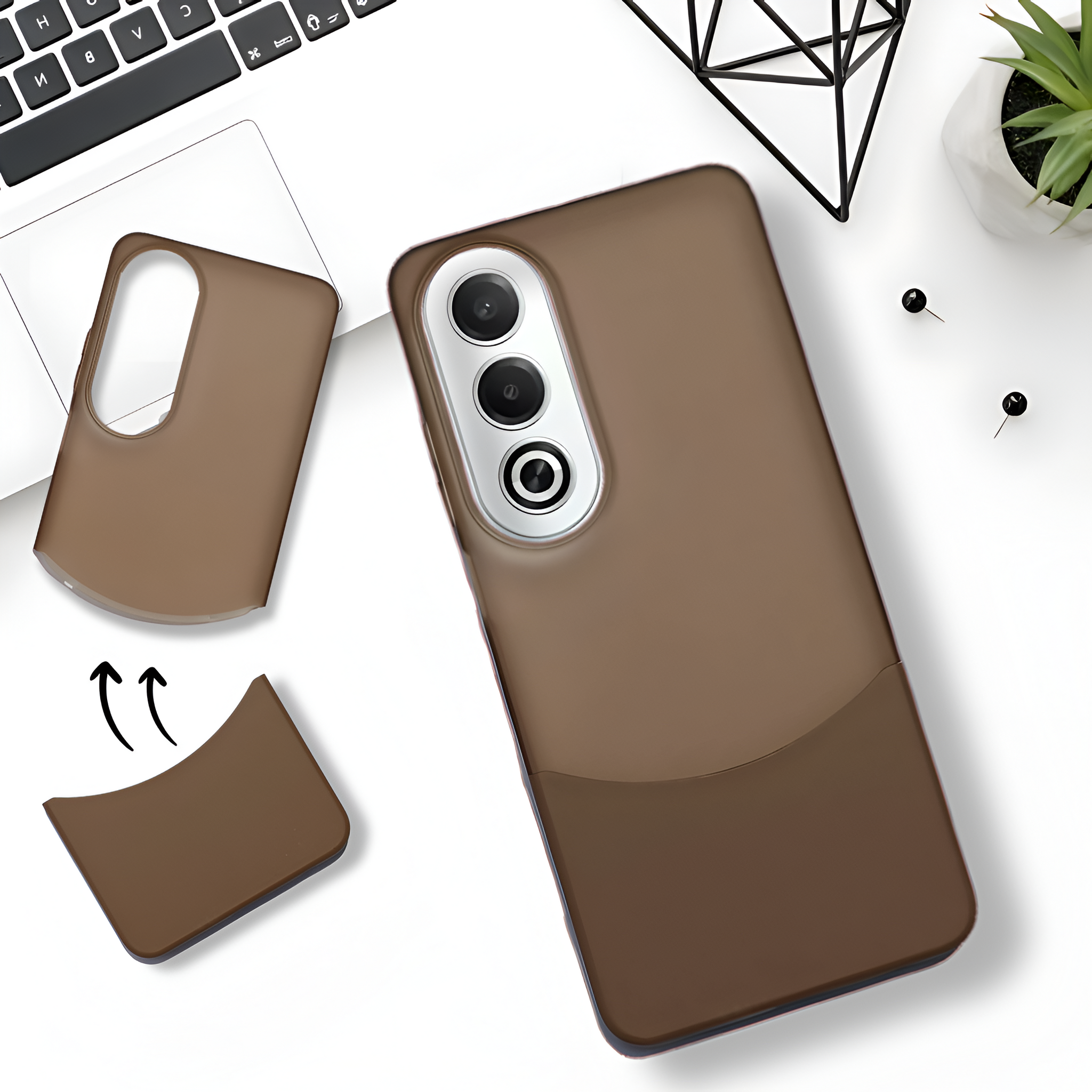 Brown Detach Matte Case For Oppo K12X