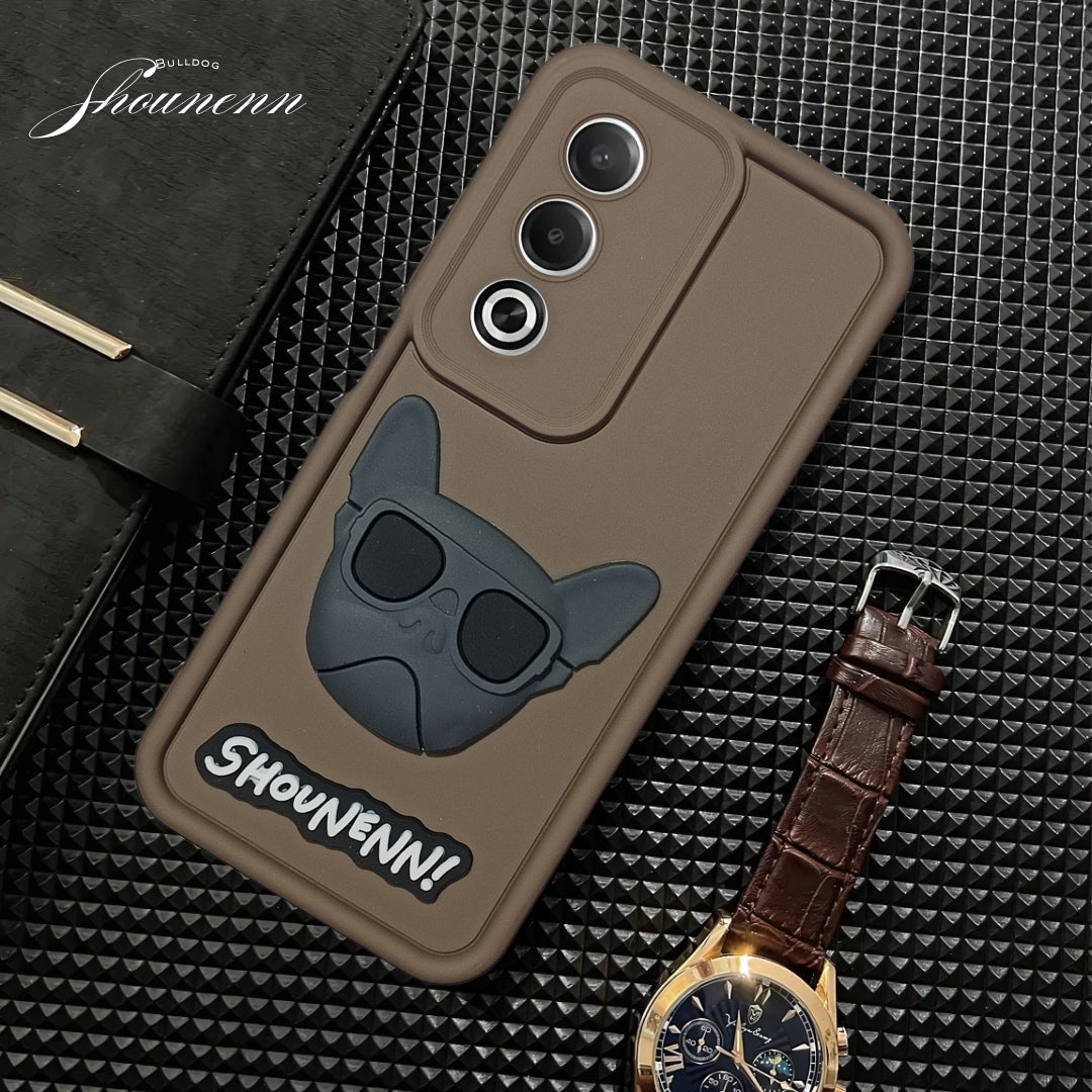 Dark Brown SHOUNENN BULLDOG Silicone case for Oppo K12X