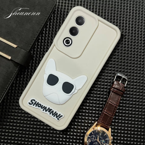 Cream SHOUNENN BULLDOG Silicone case for Oppo K12X