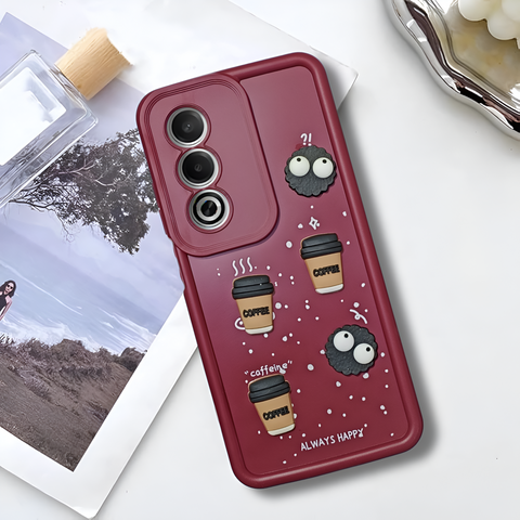 Mehroon COFFEE (ALWAYS HAPPY) Silicone case for Oppo K12X