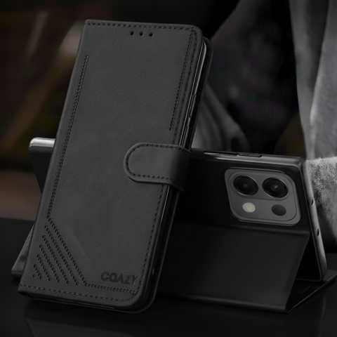 Velvet Black Flip Leather Case for Oppo K13