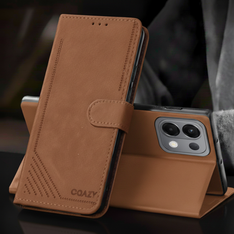Velvet Brown Flip Leather Case for Oppo K13