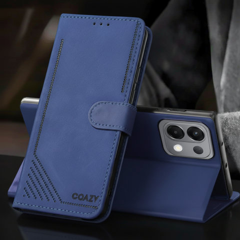 Velvet Dark Blue Flip Leather Case for Oppo K13