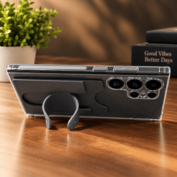KickFlex Grey Sticky Stand Silicone For All Mobiles - The Hatke