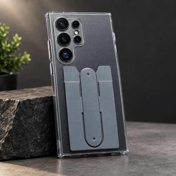 KickFlex Grey Sticky Stand Silicone For All Mobiles - The Hatke