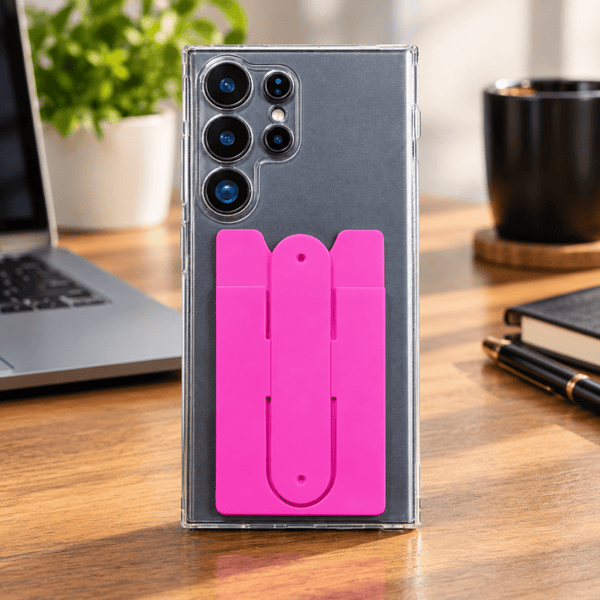 KickFlex Hot Pink Sticky Stand Silicone For All Mobiles - The Hatke