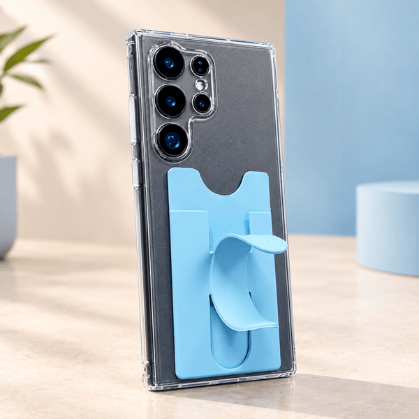 KickFlex Light Blue Sticky Stand Silicone For All Mobiles - The Hatke