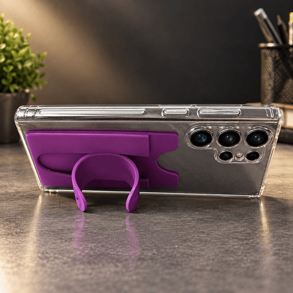 KickFlex Voilet Sticky Stand Silicone For All Mobiles - The Hatke