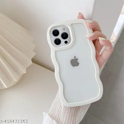 White Zig Zag Frame Silicon Case for Apple Iphone 11 Pro