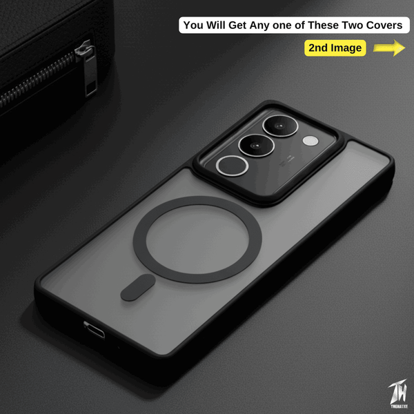 KYRON Black Matte Case for Vivo V27 - The Hatke