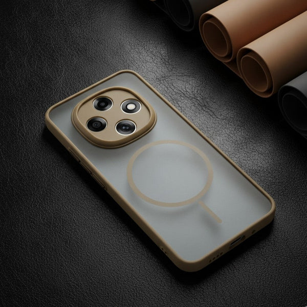 KYRON Brown Camera Protection Matte Case for Oppo F31 Pro - The Hatke