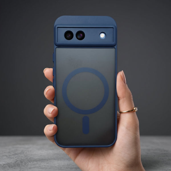 KYRON Dark Blue Matte Camera Protection Case for Google Pixel 8A - The Hatke