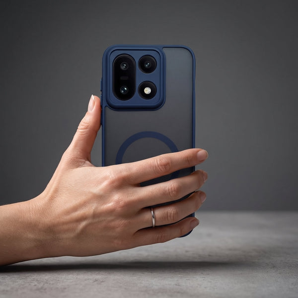 KYRON Dark Blue Matte Camera Protection Case for Oneplus 15 - The Hatke