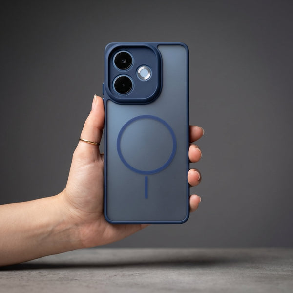 KYRON Dark Blue Matte Camera Protection Case for Oppo A5 Pro - The Hatke