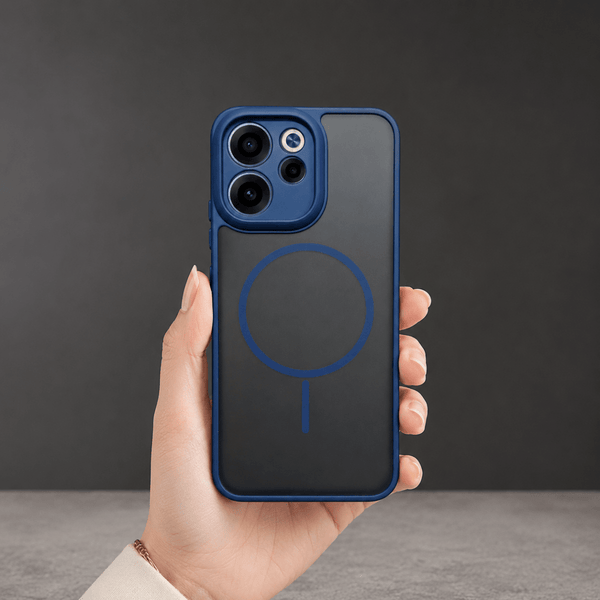 KYRON Dark Blue Matte Camera Protection Case for Oppo Reno 15c - The Hatke