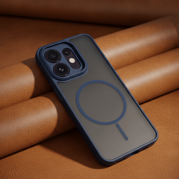 KYRON Dark Blue Matte Camera Protection Case for Oppo Reno 16 - The Hatke