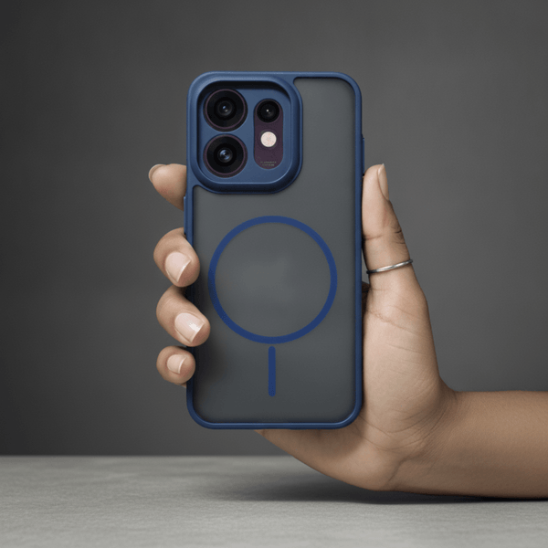 KYRON Dark Blue Matte Camera Protection Case for Oppo Reno 16 - The Hatke