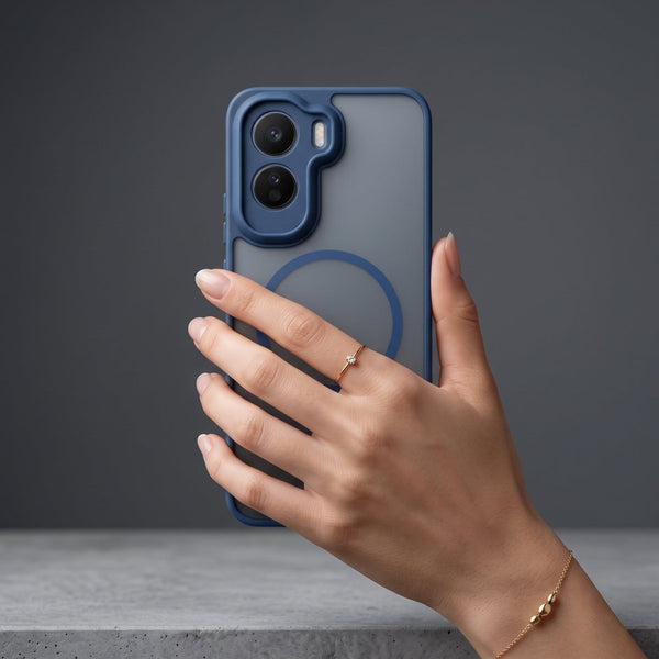 KYRON Dark Blue Matte Camera Protection Case for Vivo T5 Pro - The Hatke