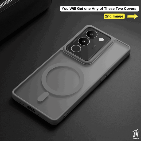 KYRON Grey Matte Case for Vivo V27 - The Hatke