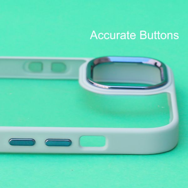 Lavender Blue Metal Protection Transparent Case for Apple iphone 13 Pro - The Hatke