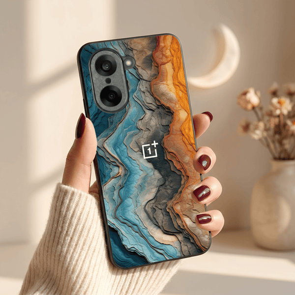 Layered Marble MB Case for Oneplus Nord CE 5 - The Hatke