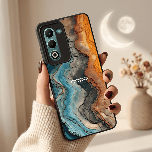 Layered Marble MB Case for Oppo A5 5G - The Hatke