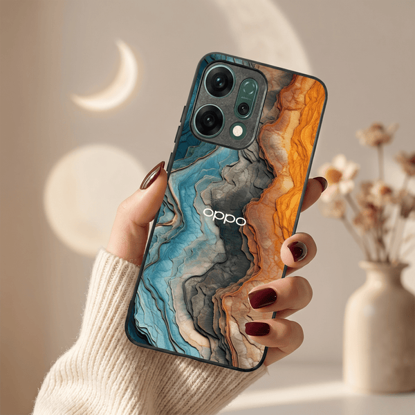 Layered Marble MB Case for Oppo Reno 14 Pro - The Hatke