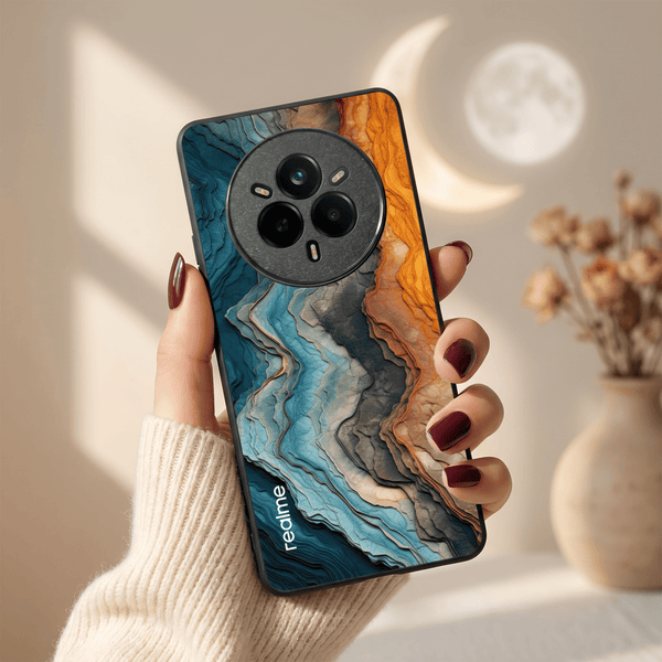 Layered Marble MB Case for Realme 14 Pro - The Hatke